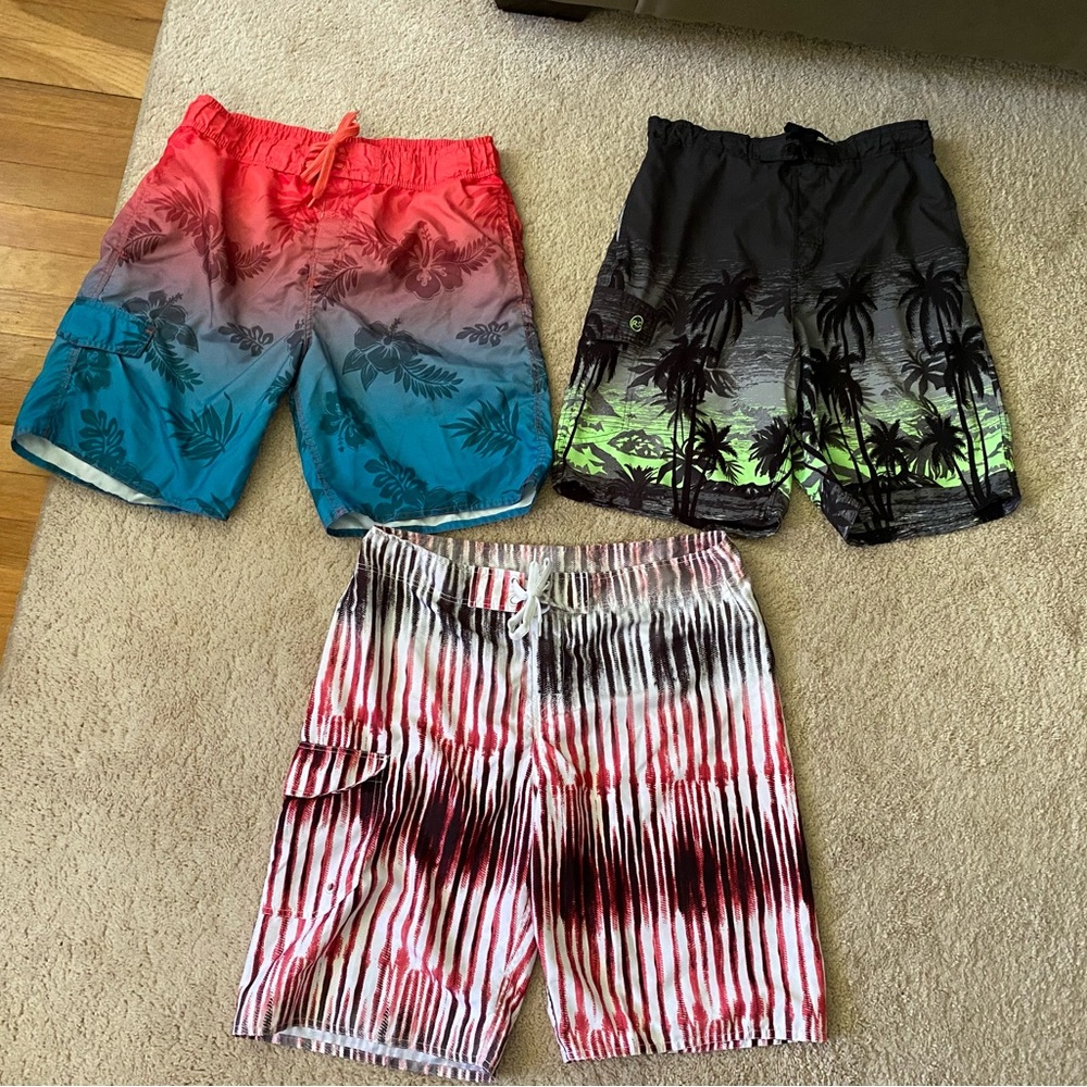 3 Men’s Swim Suit Trunks Shorts RS Surf-U.S. Apparel-Blue Gear - sz 36 Large